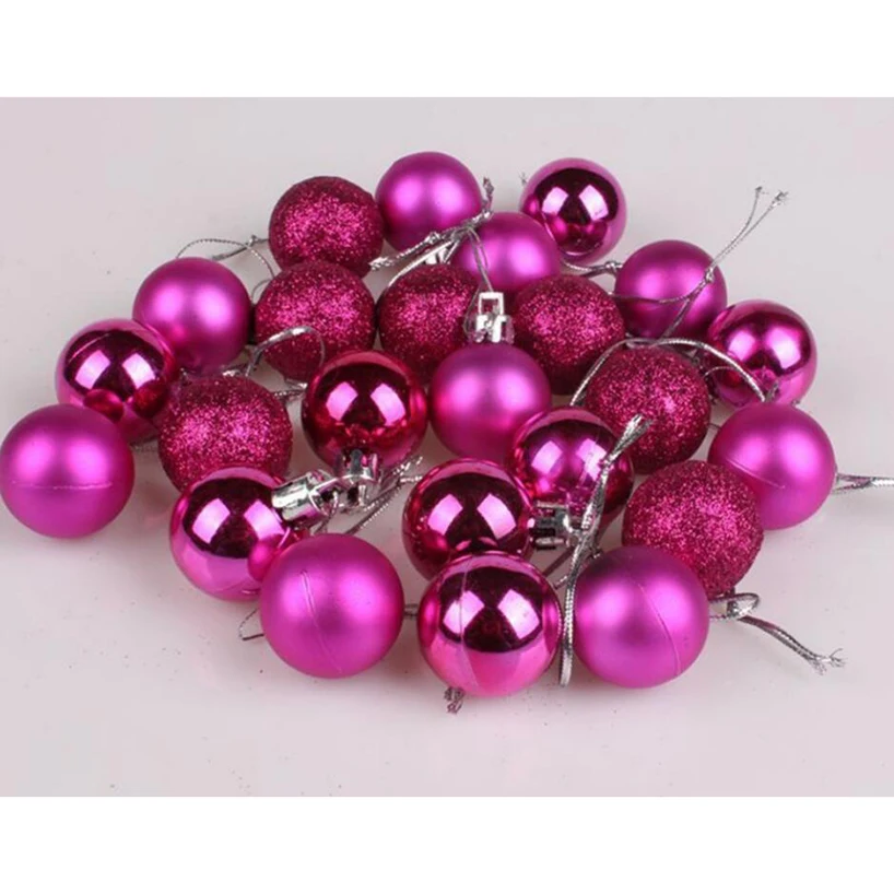 

24pcs/lot 30mm 60mmChristmas Tree Decor Ball Bauble Hanging Xmas Party Ornament decorations for Home Christmas decorations