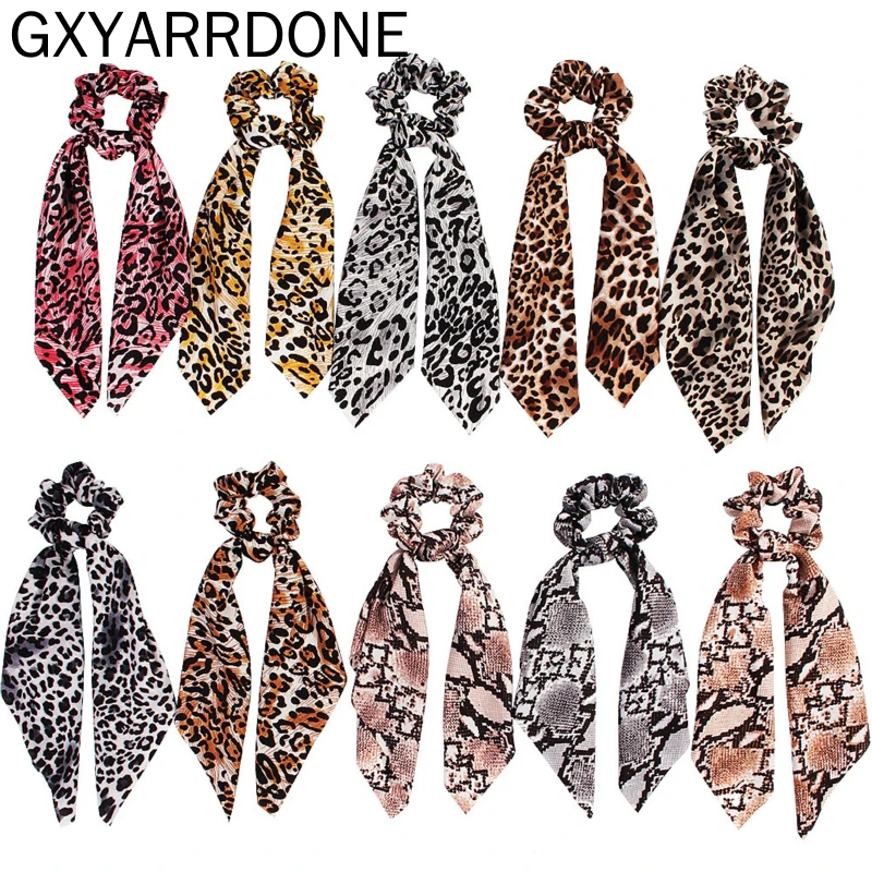 

1pc 2019 Spring Summer Elegant Hair Scarf for Women Elastic Hairband Leopard Hair Tie Detachable Girls Headwear Hair Ring