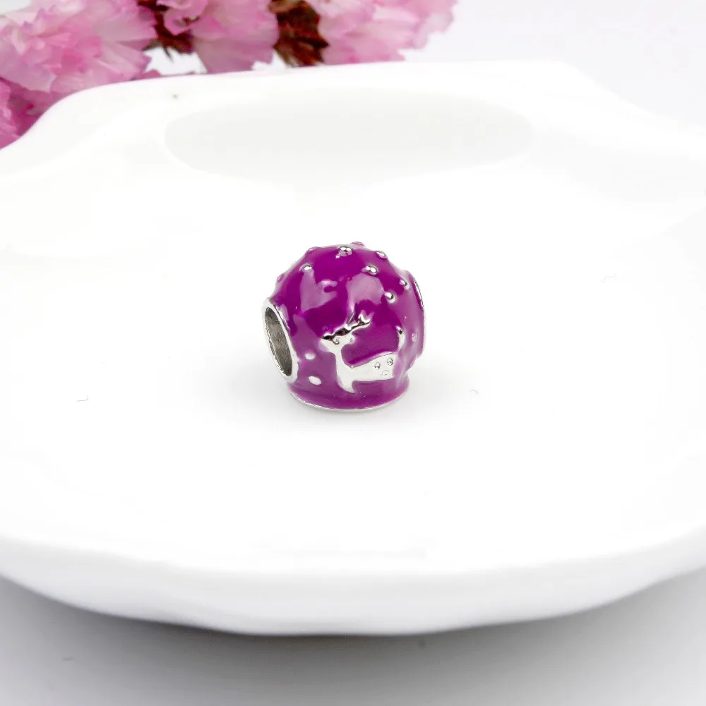 5 шт. рождественский подарок Европейский круглый бисер цинковый сплав олень