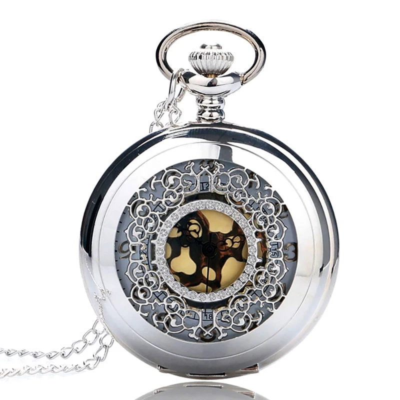 1 Reloj De Bolsillo полые Кварцевые винтажные карманные часы для мужчин и женщин с ожерельем Colar Masculino подвеска цепочка Fob часы подарки - Цвет: 1