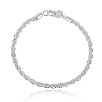 factory wholesale beautiful fashion elegant plated silver charm rope lovely bracelet top quality gorgeous jewelry h207