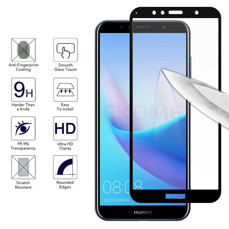 Защитное закаленное стекло с полным покрытием для Huawei Honor 7C Pro/7C (5 7 дюймов)/7S/8X/9X/V30