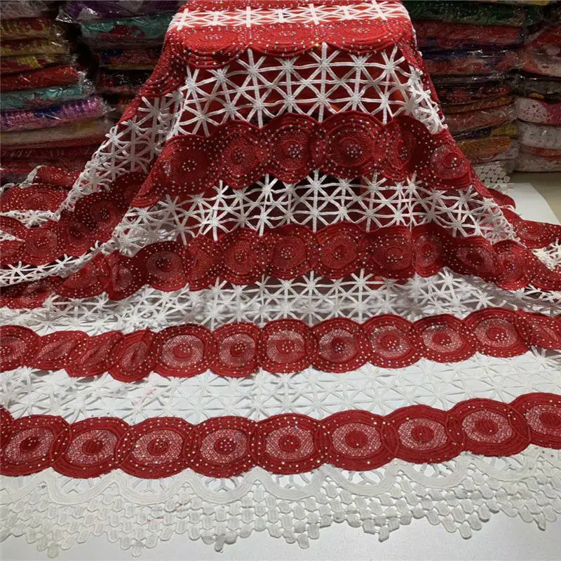 2019 High Quality Nigerian Lace Fabrics Latest Beaded Mesh African Fabric Bride Guipure French Net LM5474 | Дом и сад