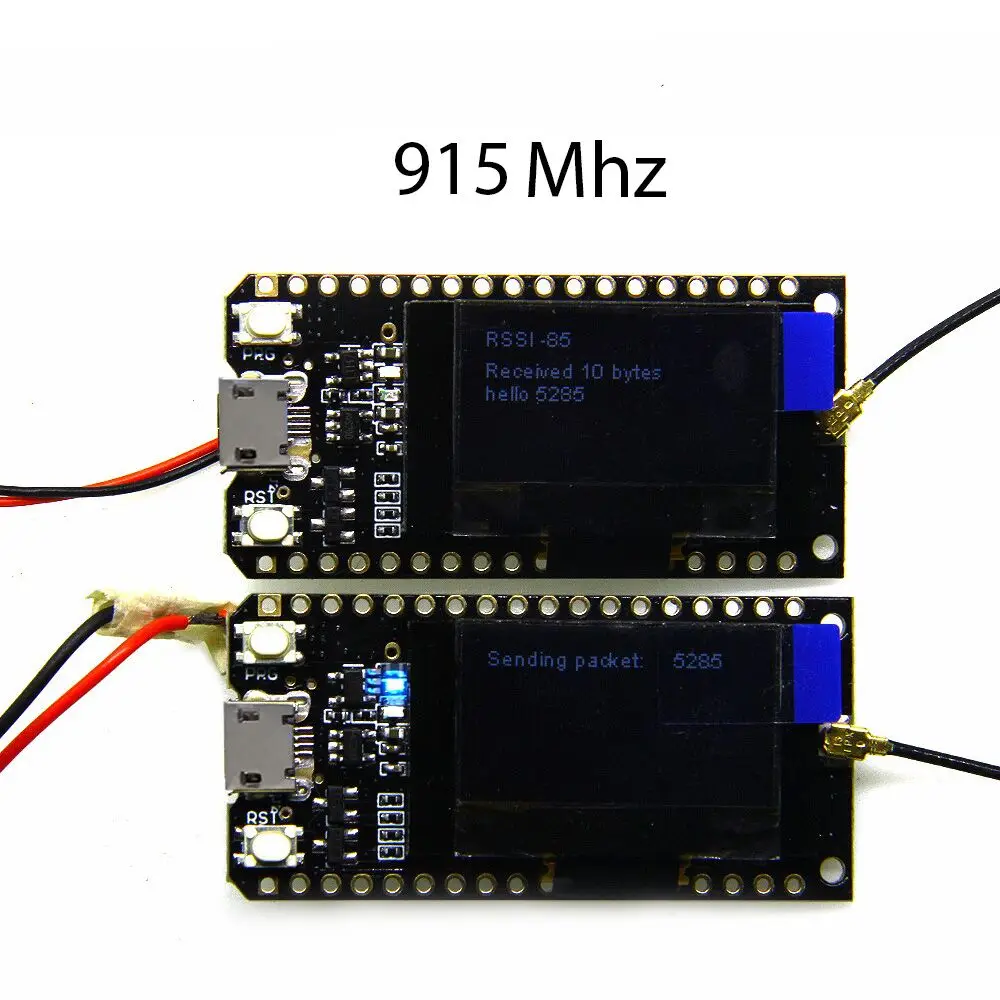 915MHZ 2 шт. TTGO 868 МГц/915 МГц SX1276 ESP32 LoRa 0,96 дюймовый синий oled-дисплей Bluetooth wifi комплект esp32 модуль IOT макетная плата - Цвет: 915MHZ