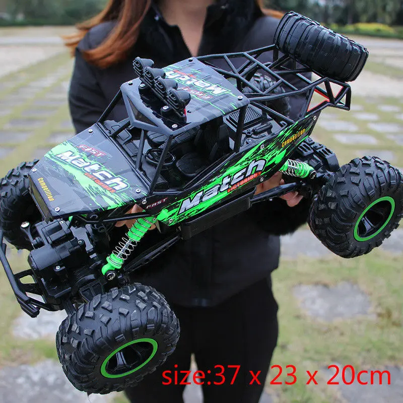 37x23x20cm green 1:12 1:16 радиоуправляемые автомобили 4WD двойной привод двигателей 2,4 г Электрический радиоприемник дистанционное управление внедорожный Альпинизм Bigfoot автомобиль детские подарочные игрушки для мальчика - Цвет: 37x23x20cm green
