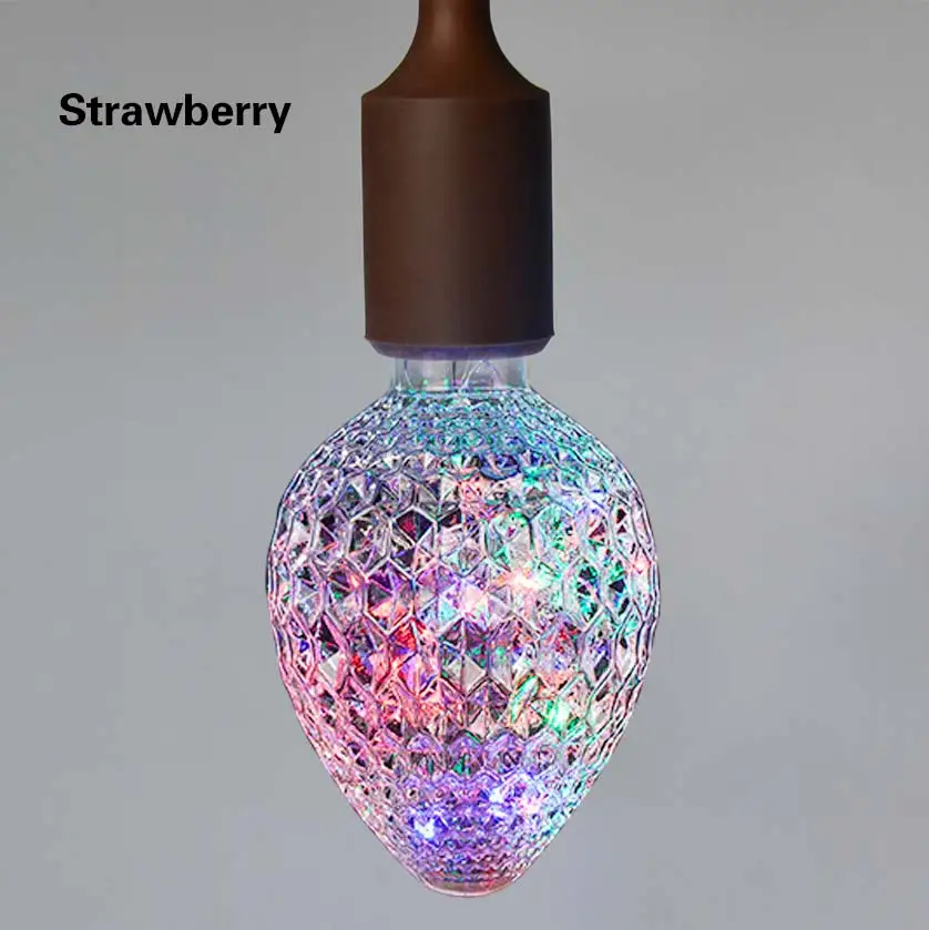 Strawberry Colorful Винтажная лампа 3D Фейерверк лампы промышленный Декор A60 ST64 G125 Светодиодный светильник накаливания E27 110 В 220 В медный провод гирлянды лампочки - Цвет: Strawberry Colorful