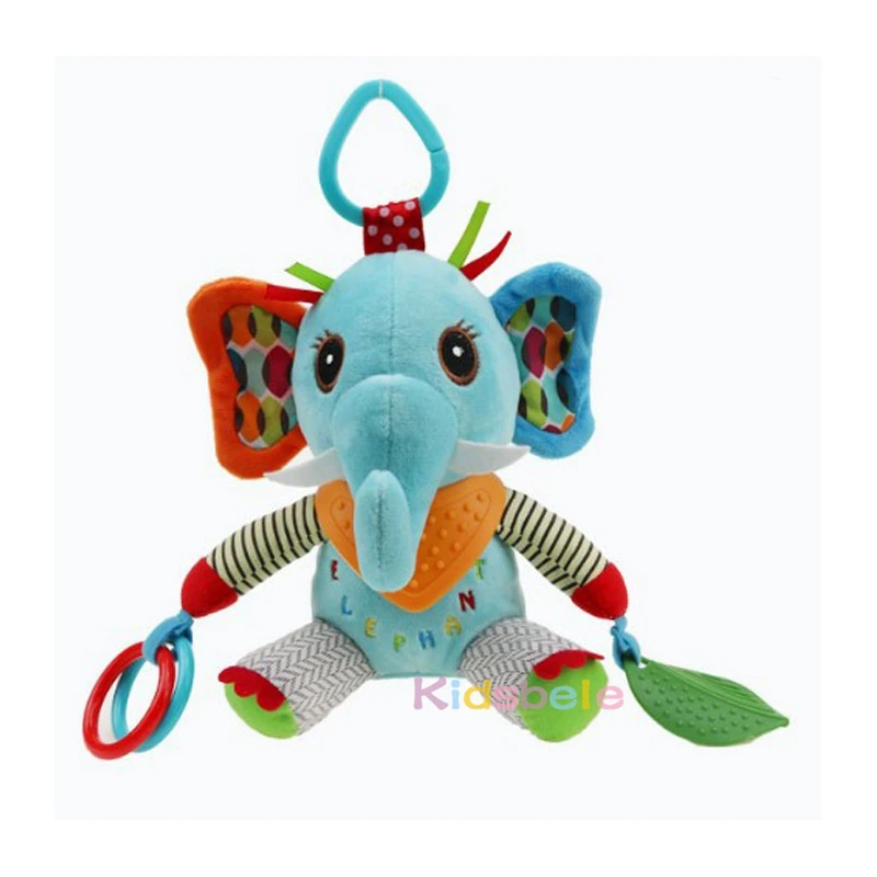 Infant Rattles Baby Toys Handbell Strollers For Doll Plush Toy For Newborns Cartoon Animals Squeaky Sound Toys Grasp Playing Toy
