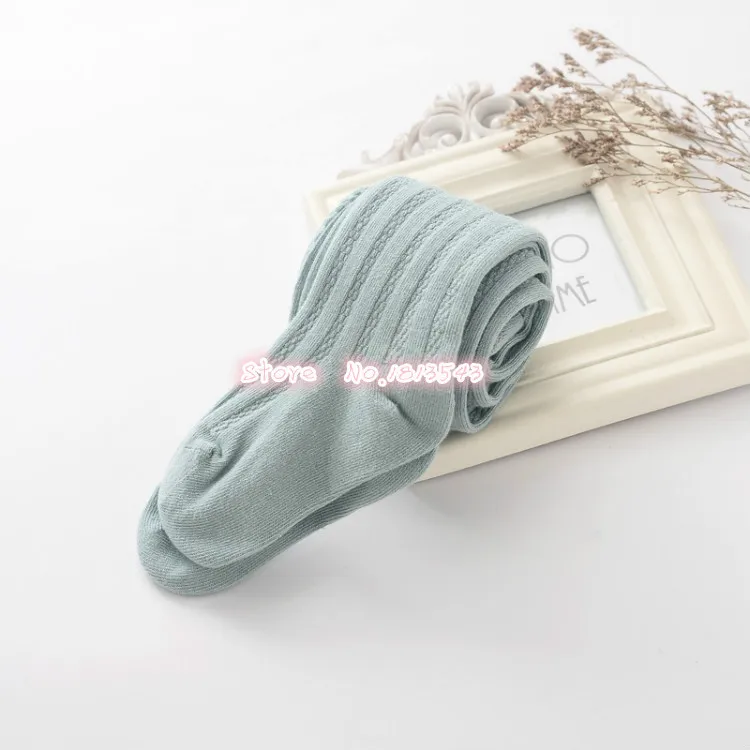 Mint blue Новое поступление осенних хлопковых детских колготок для девочек детские теплые чулки 16 ярких цветов 6 цветов для девочек ростом 90-160 см большие размеры - Цвет: Mint blue