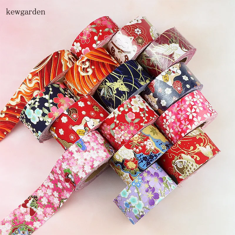 Kewgarden 1-1/2 &quot1-1/4&quot 30 мм 40 цветочная ткань с принтом вручную изготовленная лента