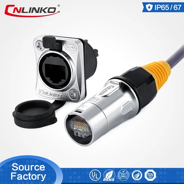 CNLinko Открытый 8 Pin RJ45 Jack Промышленный Ethernet разъем водонепроницаемый IP67 аудио автомобиля RJ45 Панель Крепление разъем сигнала wire to board connector