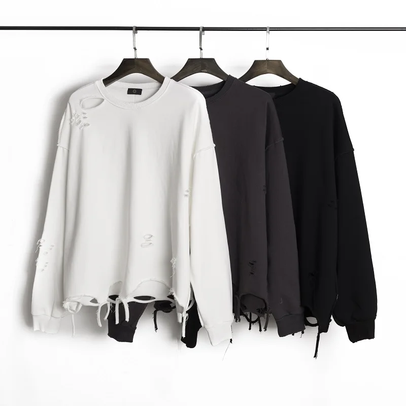 QoolXCWear Весенние Новые толстовки мужские модные рваные хип-хоп толстовки уличная толстовка с дырками