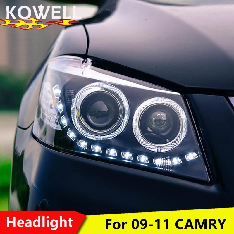 KOWELL стайлинга автомобилей корпус передней фары для Toyota Camry фары 2009-2011 светодиодный фары DRL H7 HID Ксеноновые фары ближнего и дальнего света bi-ксеноновая линзы