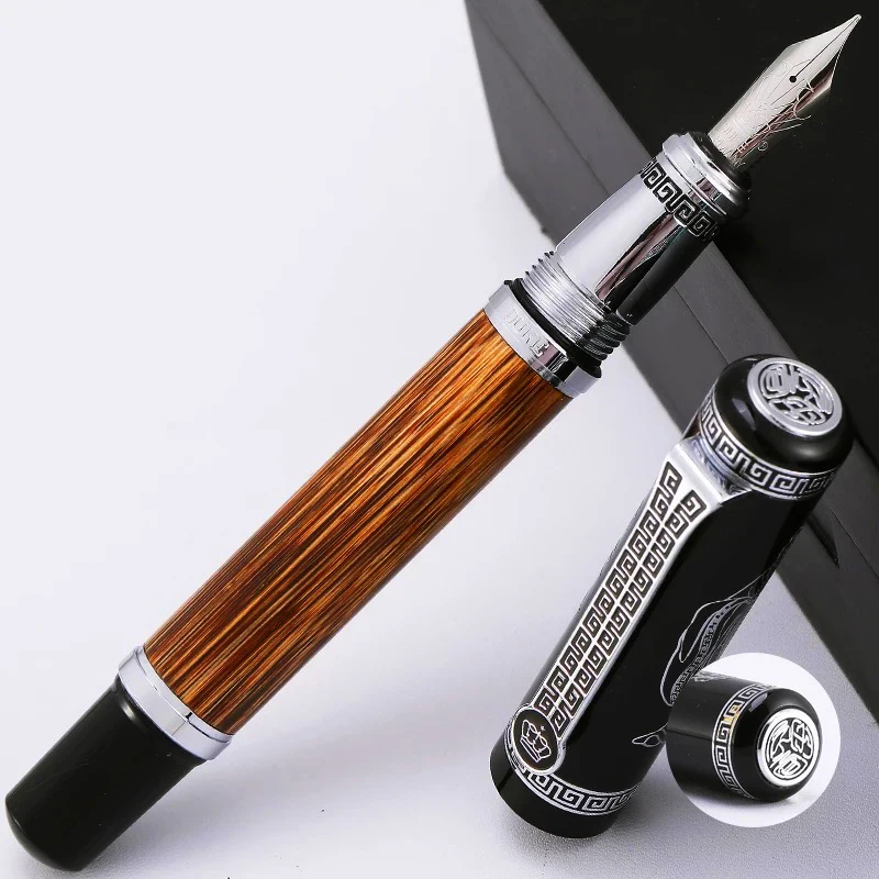 Duke 551, Классический Конфуций, натуральный бамбук, металлическая авторучка для каллиграфического пера, средний/изогнутый Иридиум, 0,7 мм/1,2 мм, для офисного подарка