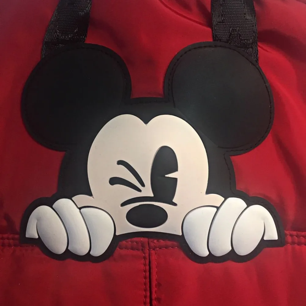 Новый красный рюкзак Disney с Микки дорожный Женская Повседневная сумка мультяшным