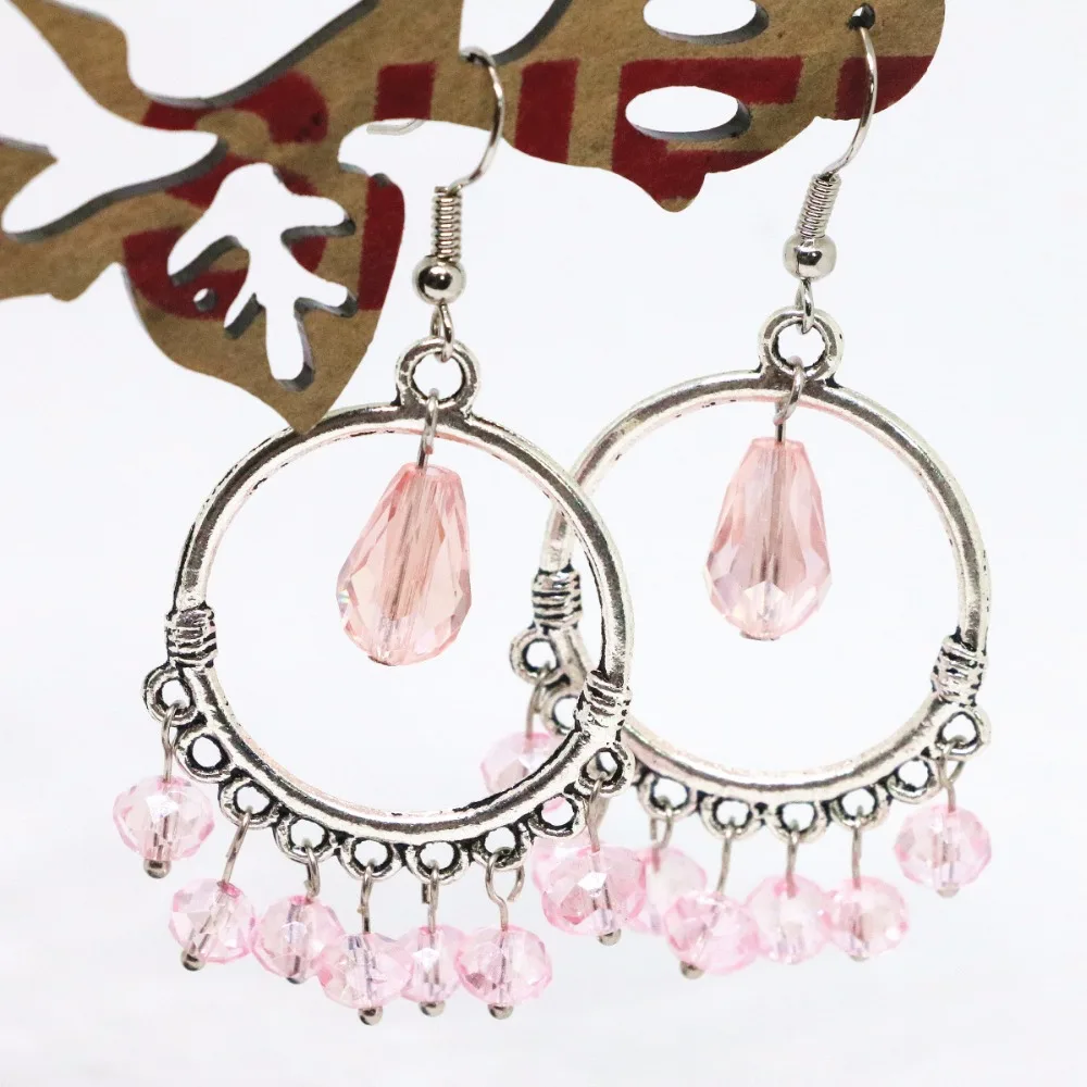 Новые Модные серьга для женщин розовый кристалл специальная конструкция с