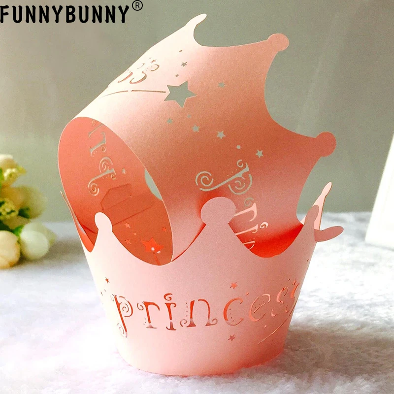 FUNNYBUNNY 24 шт Принцесса Корона для капкейков обертки Чехлы Свадебные крестины
