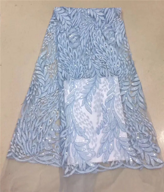 2018 высокое качество африканская кружевная ткань Королевского синего цвета