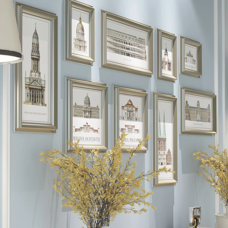 Винтаж Архитектура рамки для картин настенные фоторамки 9 шт./компл. с