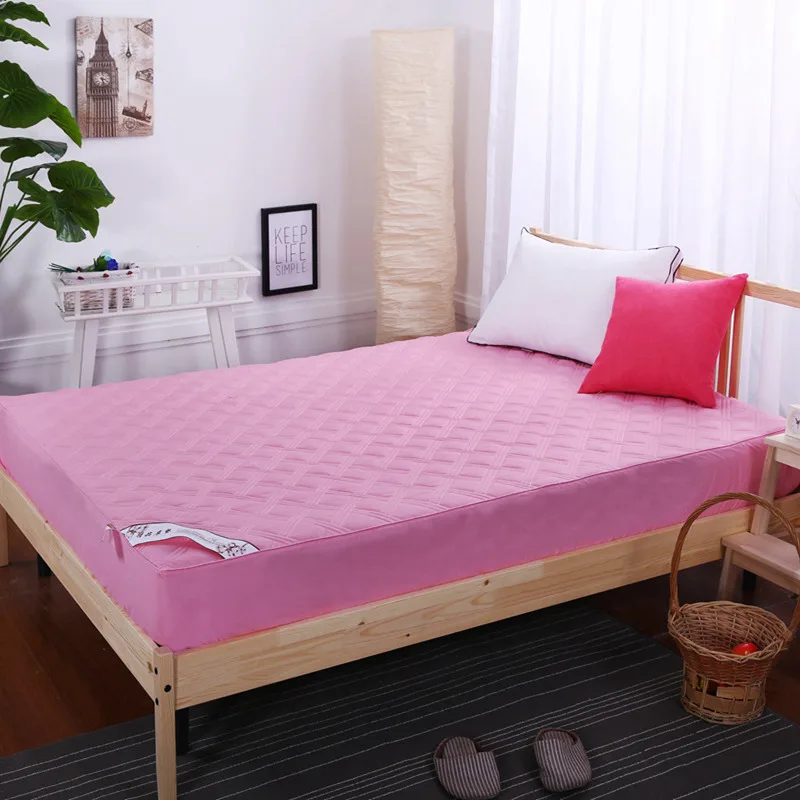 Новинка простой стиль 100% хлопок однотонная простыня стеганое эластичное