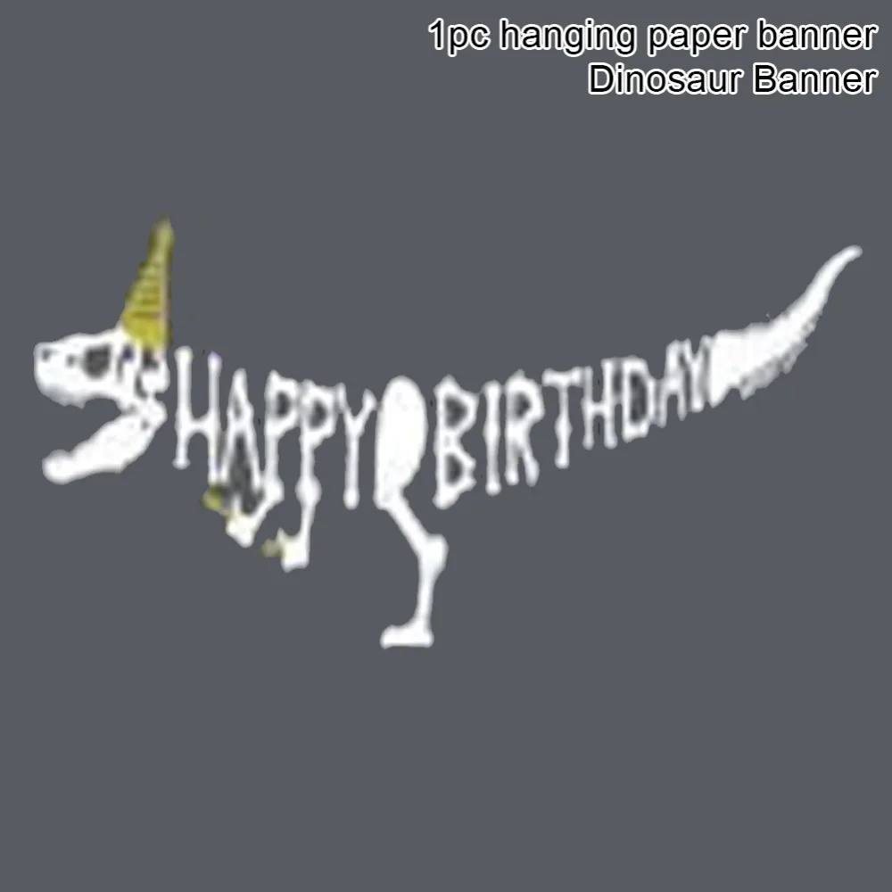 Birthday Banner Вечерние воздушные шары в виде динозавра из фольги с изображением динозавра Юрского периода, украшение для дня рождения, Детские праздничные принадлежности в виде животных на день рождения - Цвет: Birthday Banner