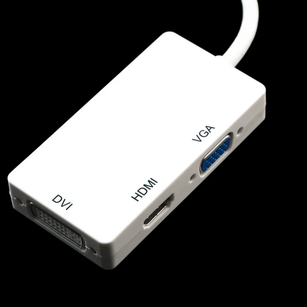 3 В 1 Thunderbolt Mini Display Port МИНИ Мужчина DP К HDMI DVI VGA Женский Адаптер Конвертер Кабель Для