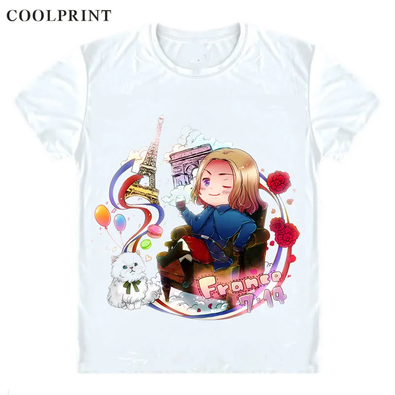 Мужская футболка Coolprint France G8 Francis Bonnefoy Повседневная Axis Powers Hetalia премиум класса с