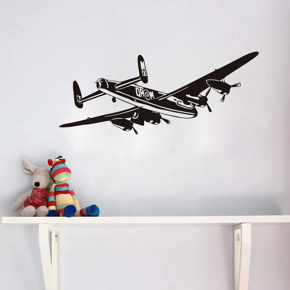 Airplane Vinyl Wall Sticker Bomber Aeroplane Removable Art Mural For Living Room Home Decoration Accessories | Дом и сад