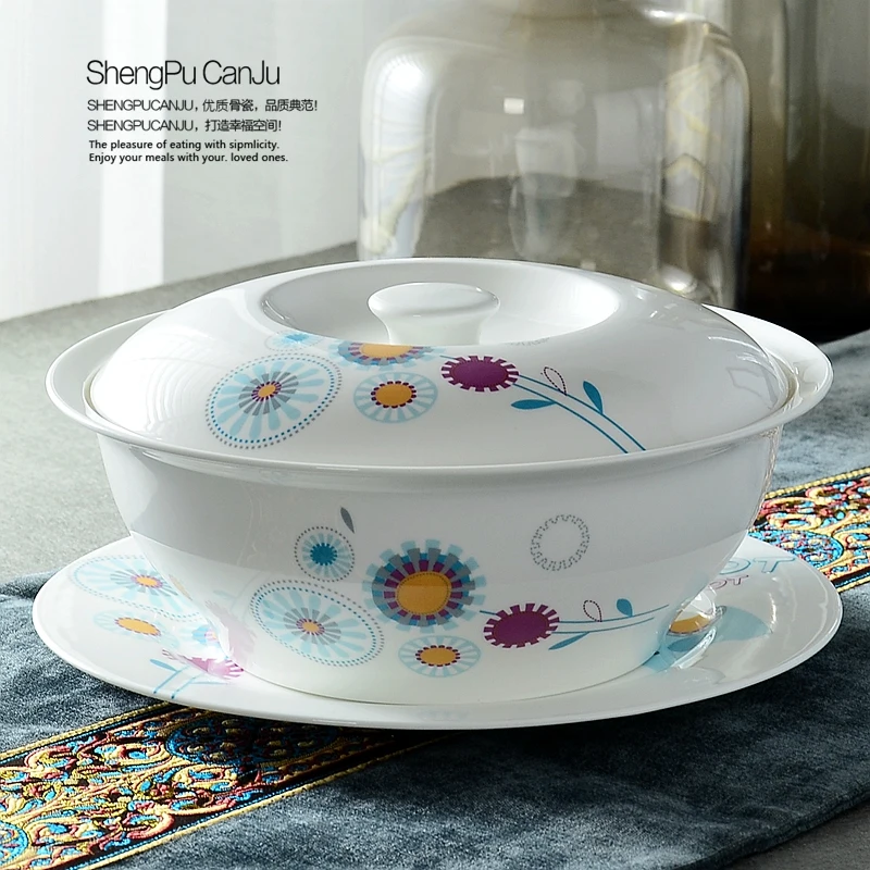 Tureens керамическая тарелка для супа 9 дюймов костяной фарфор мультфильм дизайн tureen