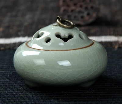 Longquan Celadon латунь керамика фарфор ладан плита держатель Будды курильница ладан палочки с ладаном катушки конусов печи - Цвет: R