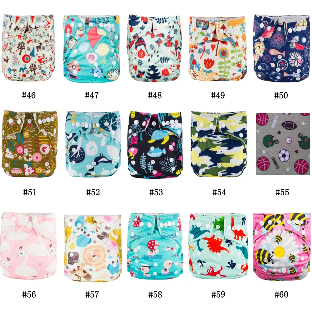 Babyland 12pcs Washable Cloth Diaper Baby Reusable Diapers Newest Prints Baby Microfleece Nappy Pocket +12pcs Microfiber Insert