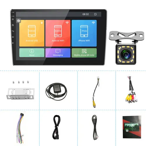 12 LED Camera Podofo 10,1 ''Android автомобильный Радио gps навигация Авторадио Мультимедиа DVD плеер Bluetooth wifi Зеркало Ссылка 2 Din автомобильный аудио стерео - Цвет: 12 LED Camera