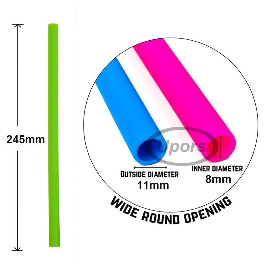 Трубочки питьевые многоразовые из пищевого силикона 30/20 унции|Соломинки для