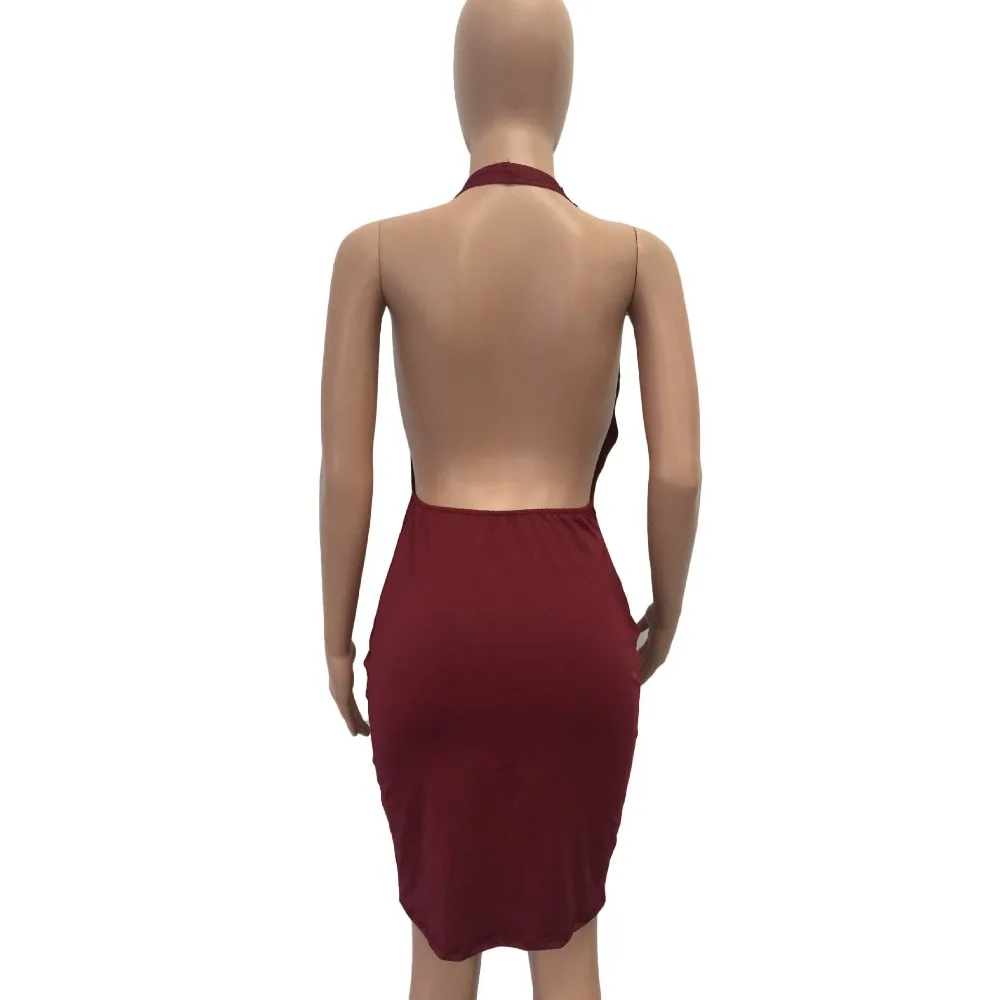 Европа и США Сексуальная висит шеи вышивки шить Slim платье|slim dress|united statesdress dress |