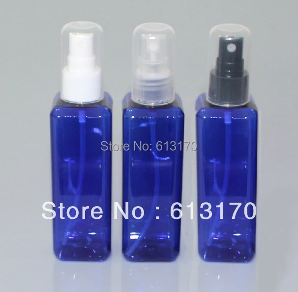 

100ml blue refillable plastic bottle women men mist sprayer bottle perfume sprayer full cover bottle Free shipping