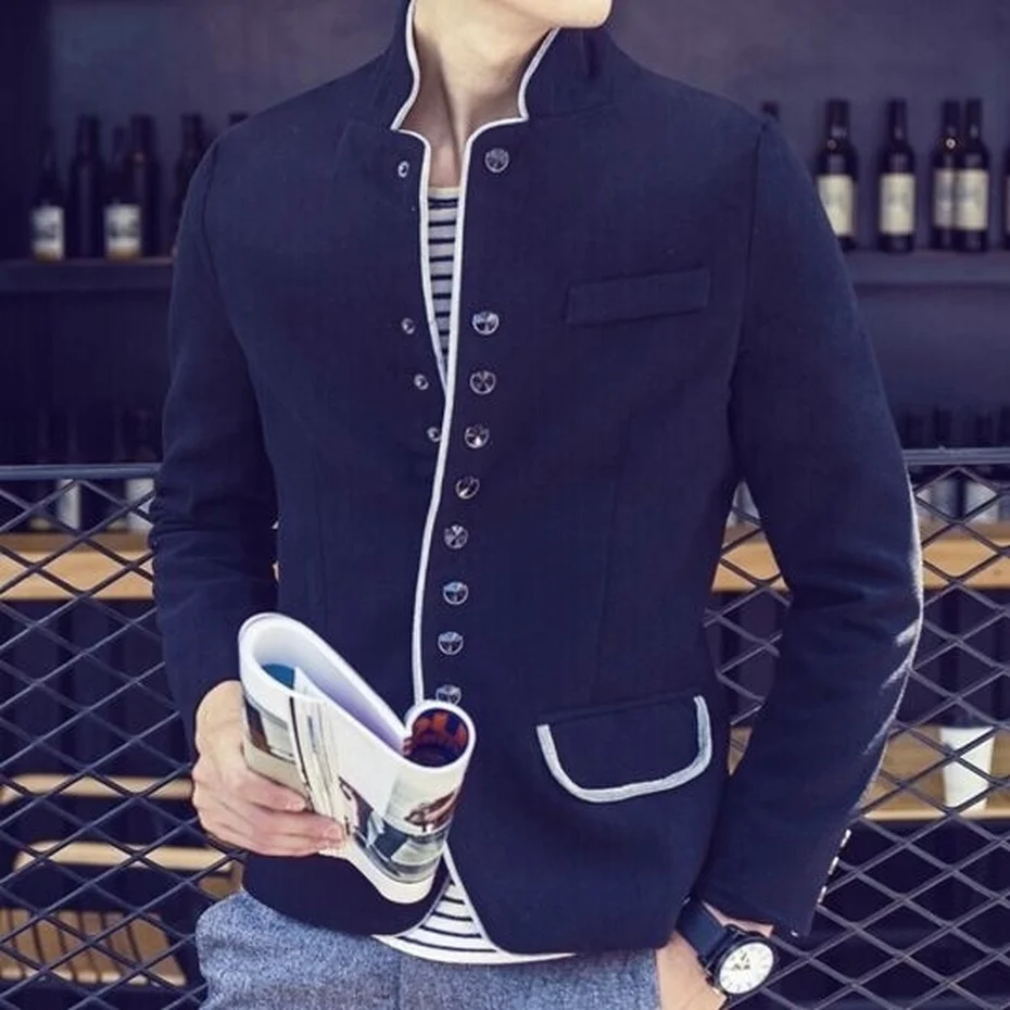 ZOGAA мужские куртки повседневные пальто приталенный Блейзер костюмы для мужчин