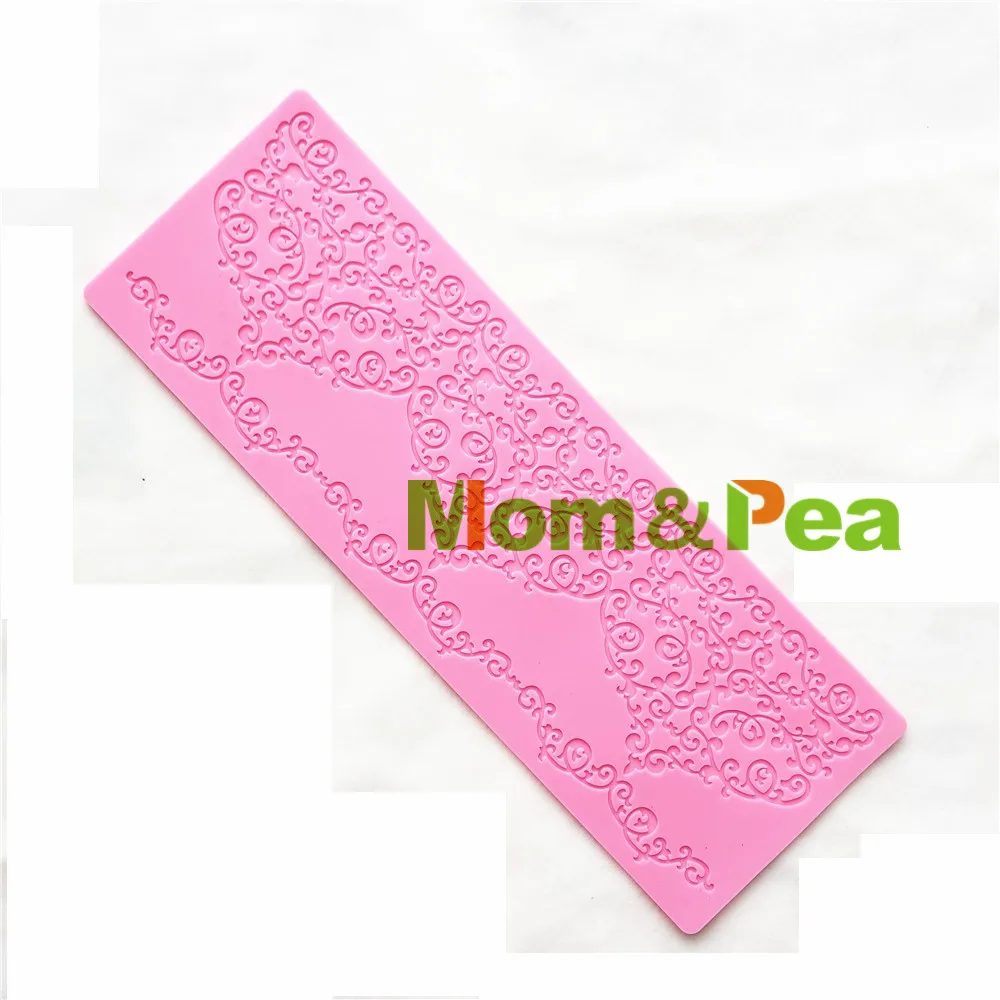 

Mom&Pea GX187 Free Shipping Lace Mold Cake Decoration Fondant Cake 3D Mold Food Grade Silicone Mould