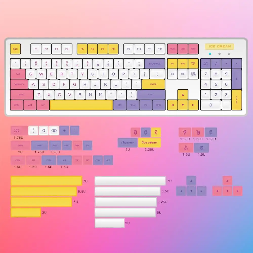 XDA брелки для мороженого PBT Dye subbed ключи cherry mx механическая клавиатура|Клавиатуры|