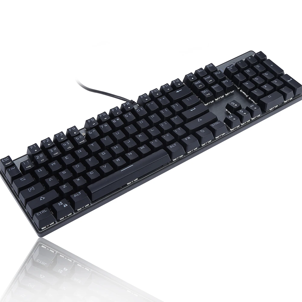 Новый MOTOSPEED CK104 Проводная светодио дный Подсветка механическая клавиатура 104
