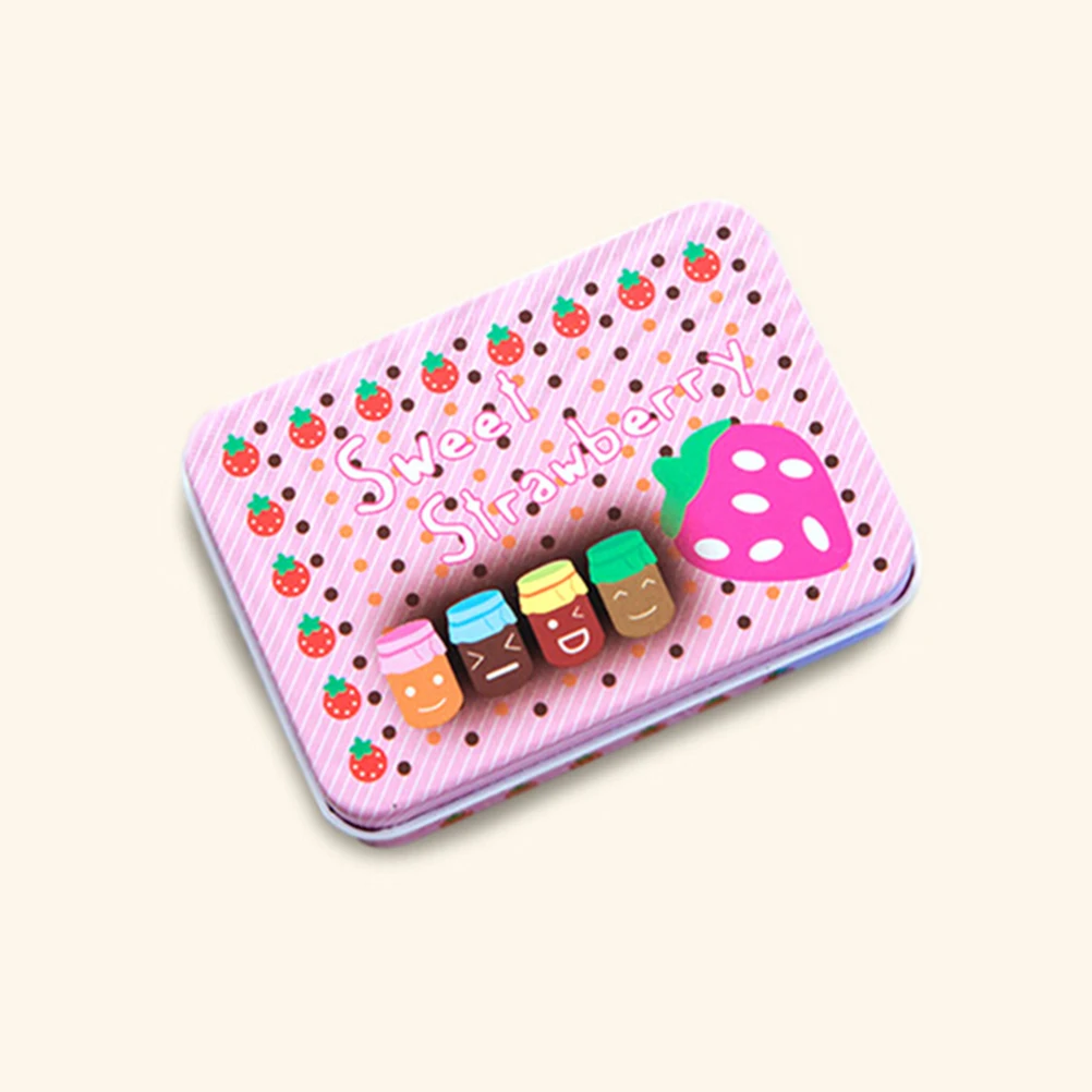 1 шт. милый маленький мультяшный металлический ящик в виде олова Чехол Органайзер