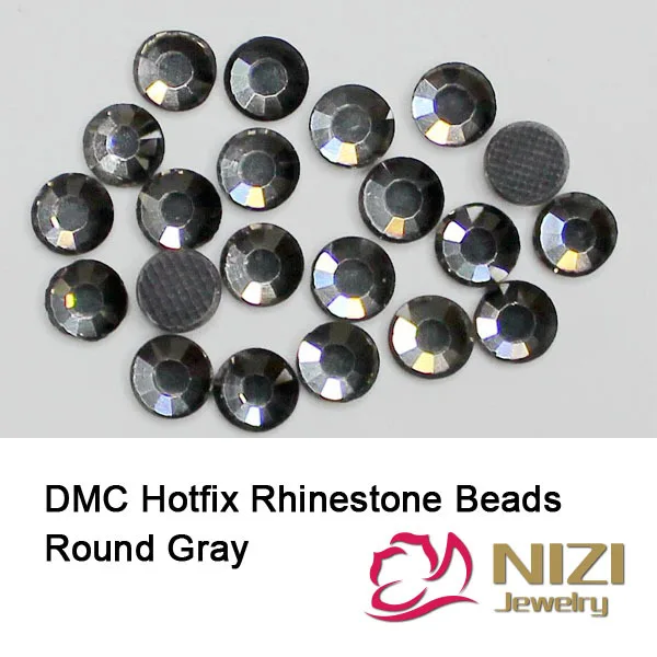 Серое страз DMC железные Стразы для аксессуаров одежды круглые стеклянные стразы