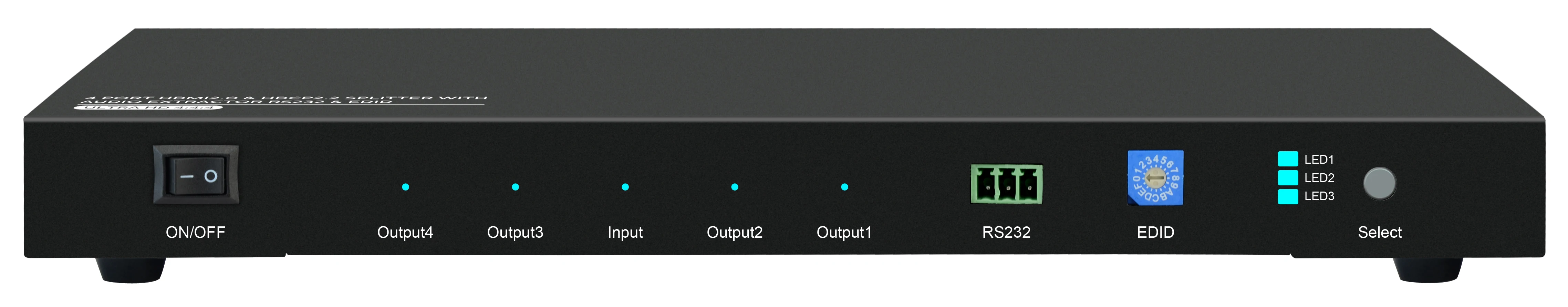 Сплиттер 1X4 HDMI2.0 и HDCP2.2 с EDID RS232 аудио экстрактор|Кабели HDMI| |