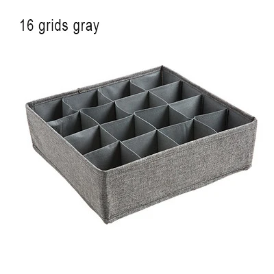 16-girds-gray Коробка для хранения нетканого складного нижнего белья ящик для хранения носков шкаф Органайзер 8 балок/16 ячеек лифчик Галстук Носки Органайзер - Цвет: 16-girds-gray