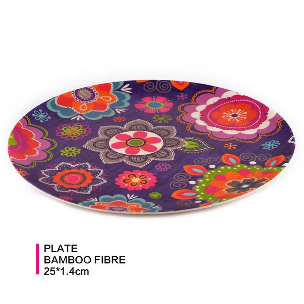 10inch plate FISSMAN тарелка из бамбукового волокна, обеденное блюдо, поднос для еды, салатник, посуда, столовый набор - Цвет: 10inch plate