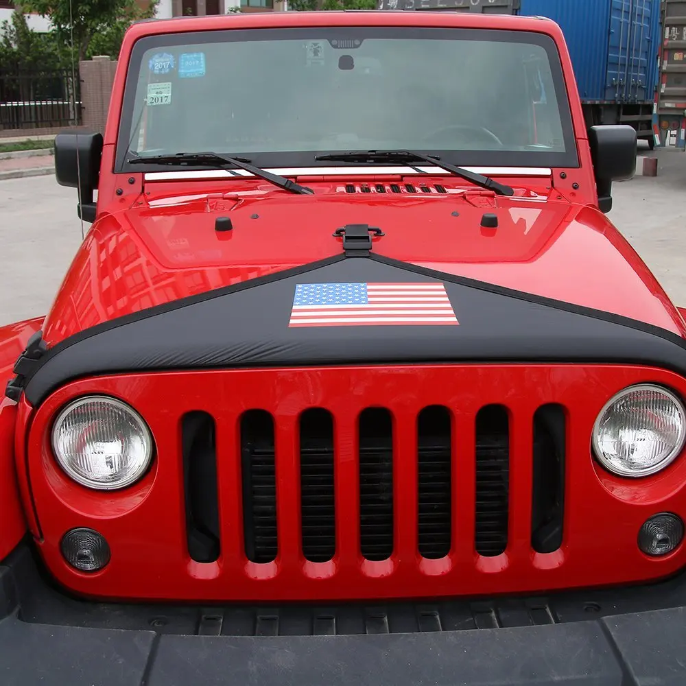 Черный Защитный Бюстгальтер Marloo с передней крышкой для Jeep Wrangler JK белым логотипом