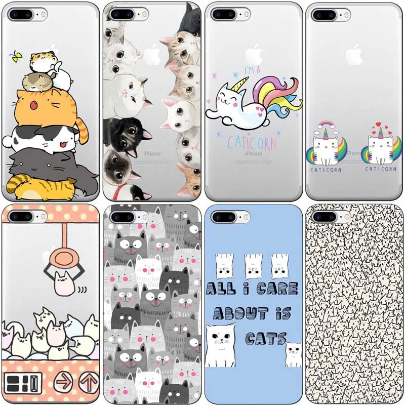 Милые Животные Кошки прекрасный Caticorn Мягкий ТПУ чехол для телефона для iPhone X 7 XR XS MAX 8 8Plus 6 6S 6Plus 11 11PRO SE чехол s