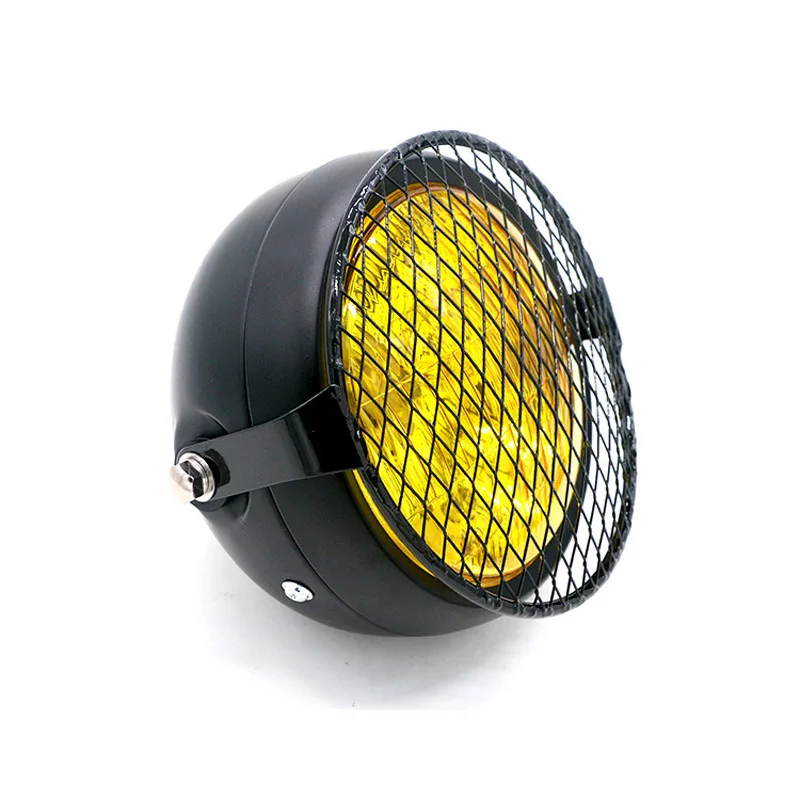Новые горячие 35 W CG125 Refit ретро желтые галогенные фары GN125 Ретро черный корпус круглые Мотоциклетные аксессуары для фар 4300 K