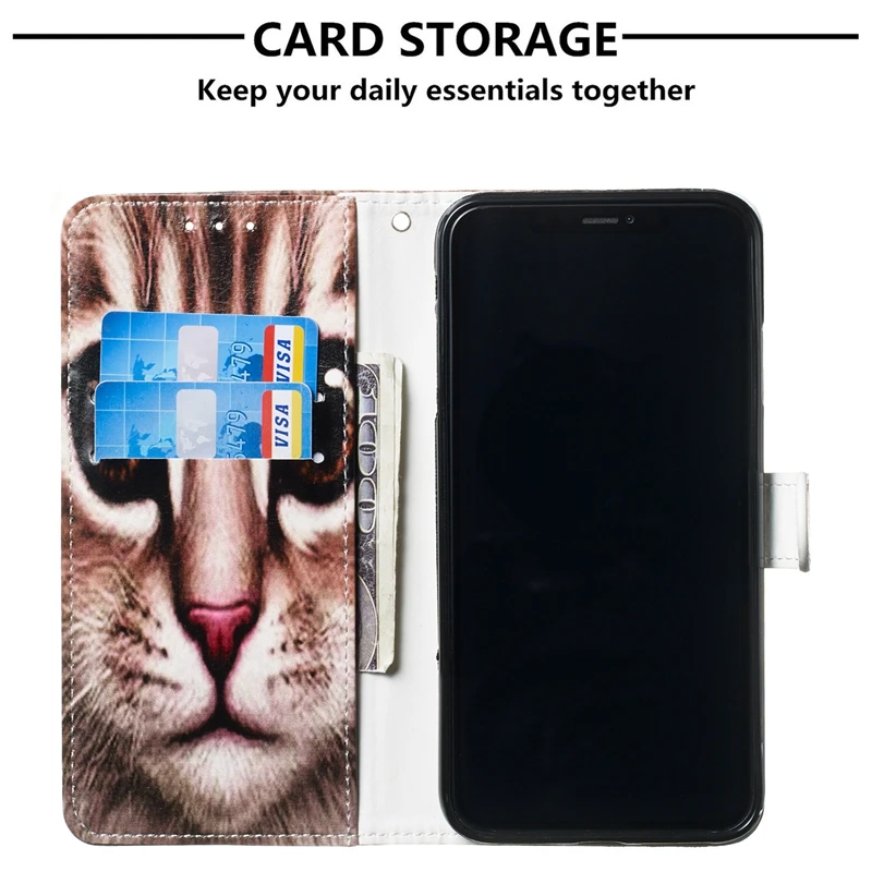 Чехол-книжка с откидной крышкой для Coque iPhone 6S, кожаный чехол-кошелек с милым котом для телефона для iPhone 6S 6 7 8 Plus X XS 11 Pro Max XR 5 5S SE чехол