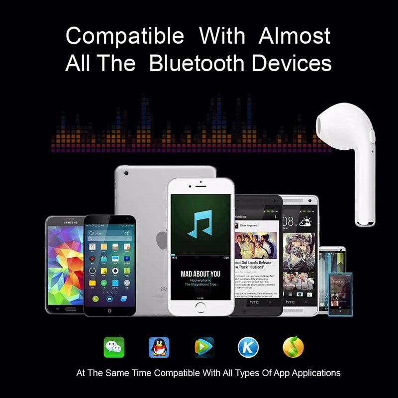 WELLLON TWS I7S беспроводные наушники Bluetooth V4.2 стерео гарнитура с микрофоном для Iphone 7 plus