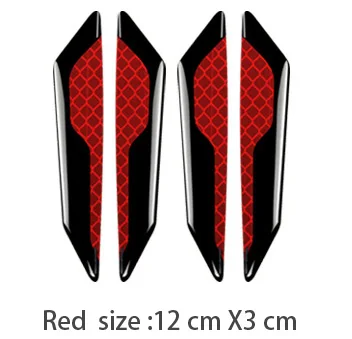 Red 4PCS Предупреждение льная лента, светильник, отражатель, наклейка, внешние аксессуары Предупреждение ющий знак, светоотражающая защита края двери - Цвет: Red 4PCS