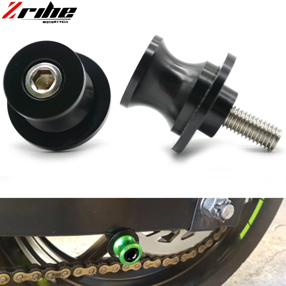 Слайдеры для KAWASAKI Z750 Z1000 ZZR600 Ninja 250R ZX6R ZX7R ZX9R ZX10R ZX12R ZX14R Verde Moto Forcellone с логотипом|for
